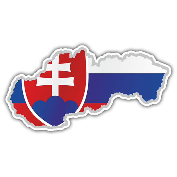 Aufkleber: Karte Flagge Slowakei