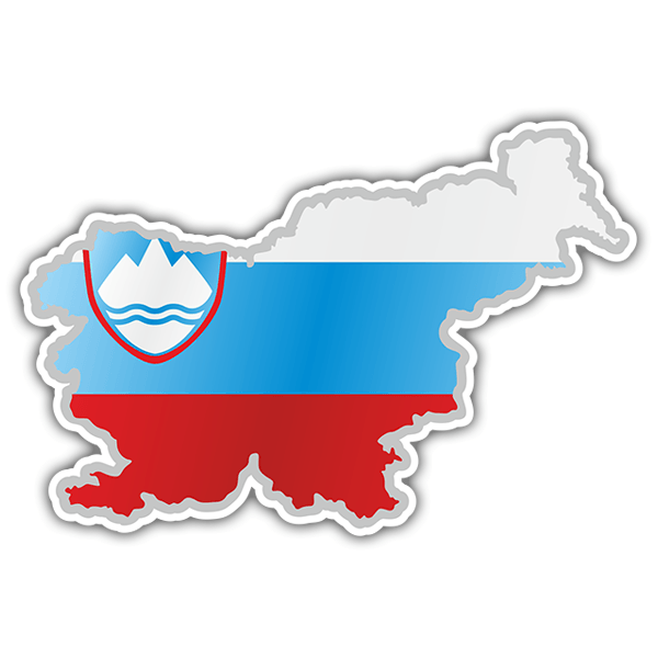 Aufkleber: Karte Flagge Slowenien
