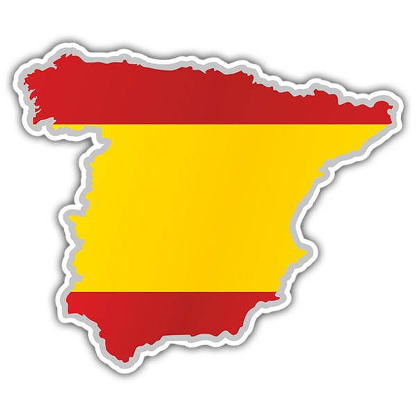 Aufkleber: Karte Flagge Spanien