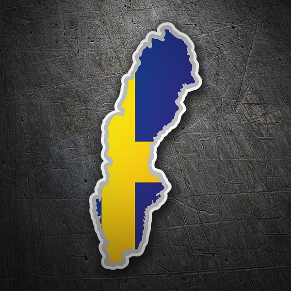 Aufkleber: Karte Flagge Schweden 1