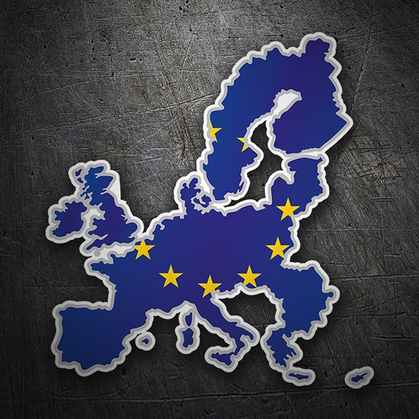 Aufkleber: Karte Flagge Europäische Union