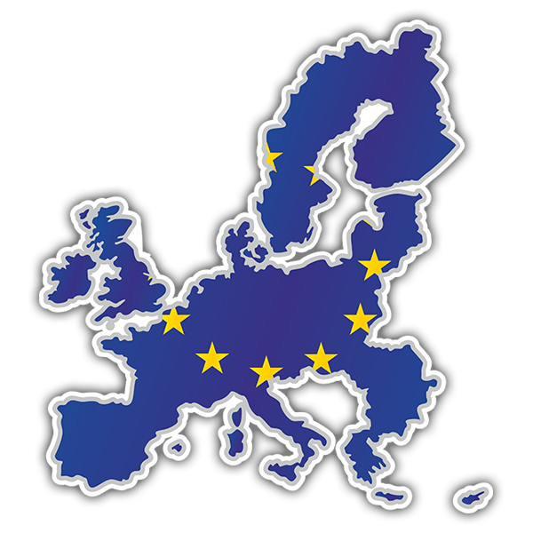 Aufkleber: Karte Flagge Europäische Union