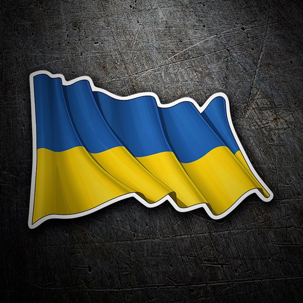 Aufkleber: Fahnenschwenken der Ukraine
