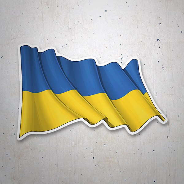 Aufkleber: Fahnenschwenken der Ukraine