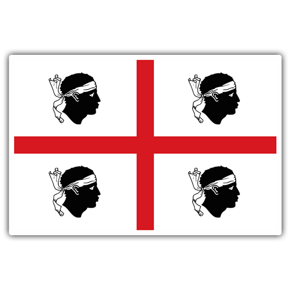 Aufkleber: Flagge Sardinien