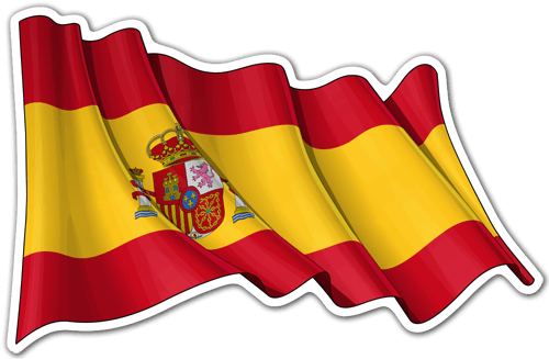 Aufkleber: Spanien Fahnenschwingen