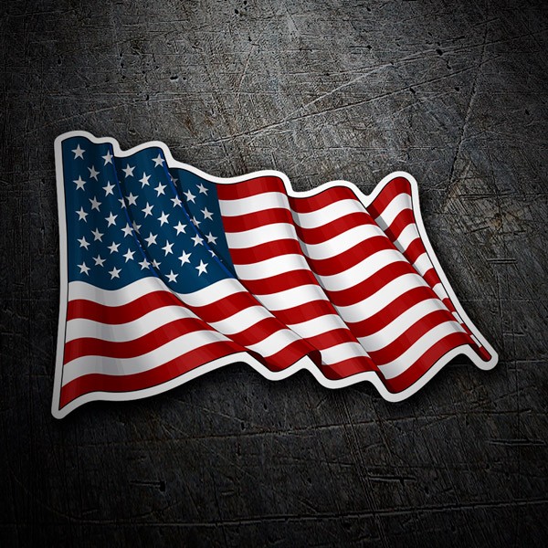 Aufkleber: USA Fahnenschwingen