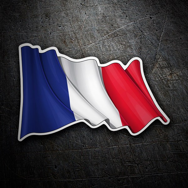 Aufkleber: Flagge von Frankreich weht 1
