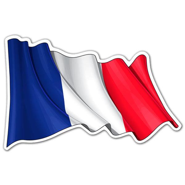 Aufkleber: Flagge von Frankreich weht