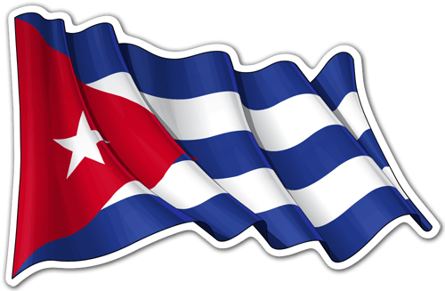 Aufkleber: Die Flagge von Kuba weht