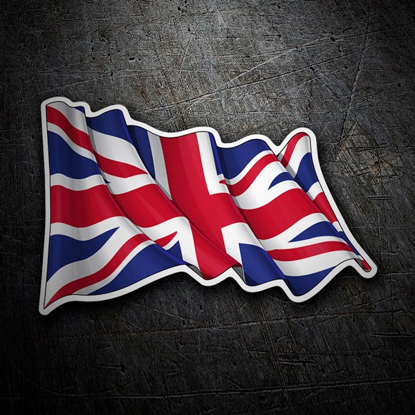 Aufkleber: Flagge des Vereinigten Königreichs winken 1