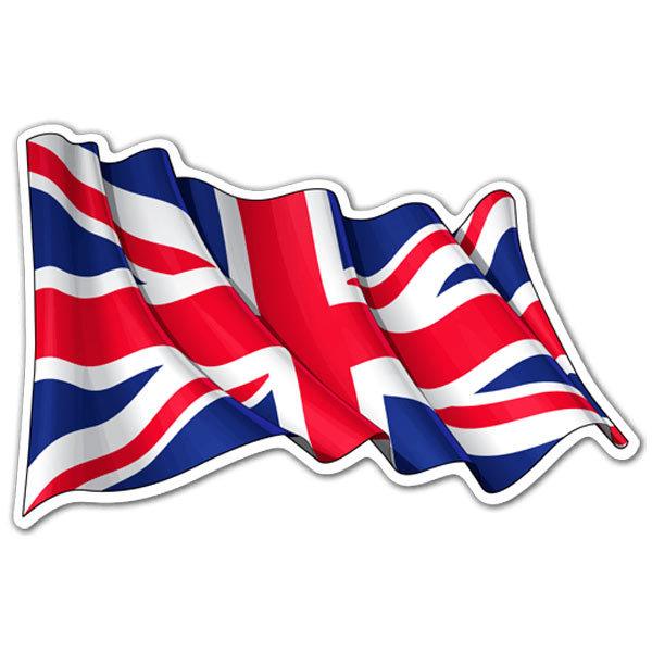 Aufkleber: Flagge des Vereinigten Königreichs winken