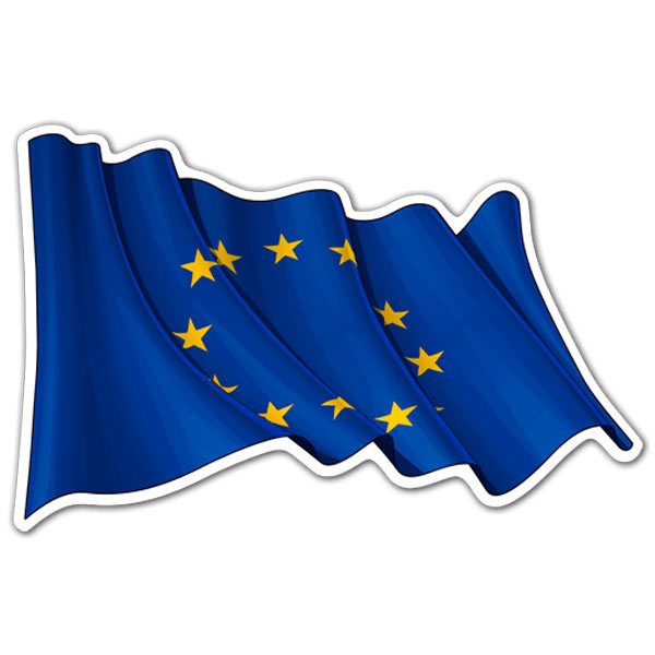 Aufkleber: Die Flagge der Europäischen Union weht