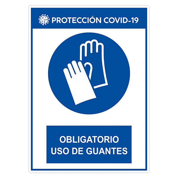 Aufkleber: Schutz covid19 Verwendung von Handschuhen