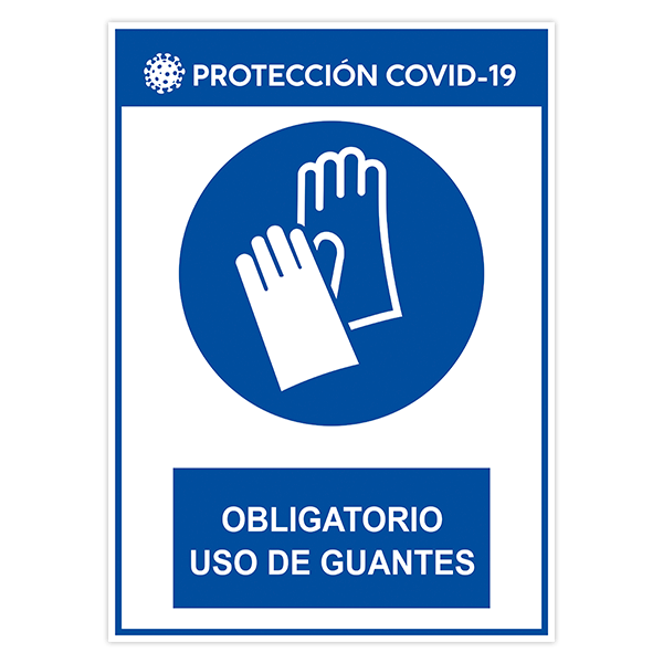 Aufkleber: Schutz covid19 Verwendung von Handschuhen