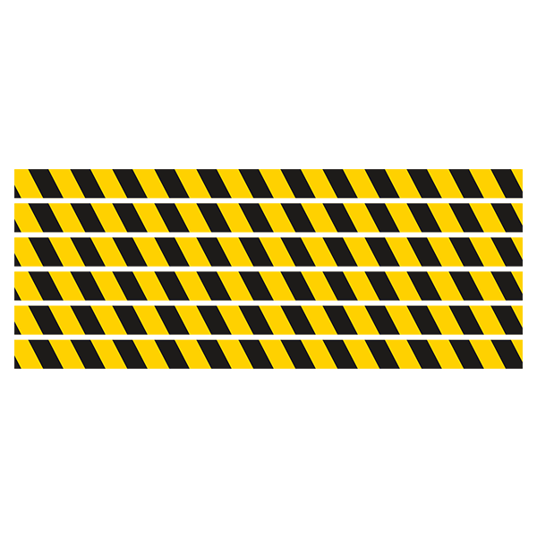 Aufkleber: Set 6X Fussboden Gelbe und schwarze Bänd