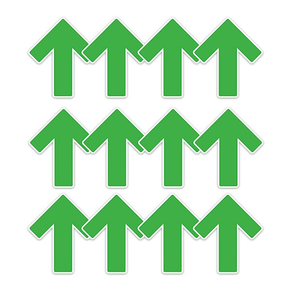 Aufkleber: Set 12X Grüne Bodenpfeile Pfeile