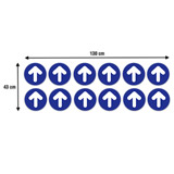 Aufkleber: Set 12X Blaue und weiße Bodenpfeile Pfeile 3