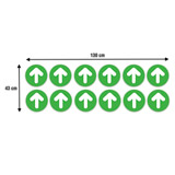 Aufkleber: Set 12X Grüne und Weiße Bodenpfeile Pfeile 3