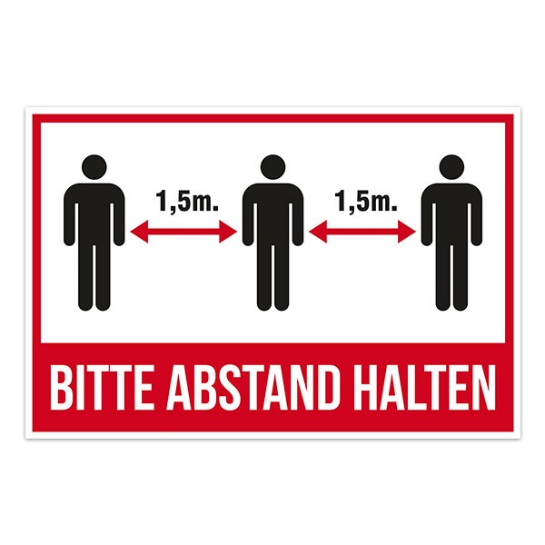 Aufkleber: Covid19 Schutz Abstand halten