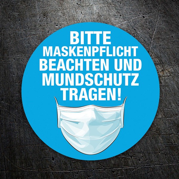 Aufkleber: Covid19 Schutz Verwendung der Maske