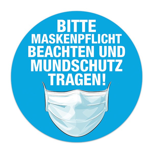 Aufkleber: Covid19 Schutz Verwendung der Maske