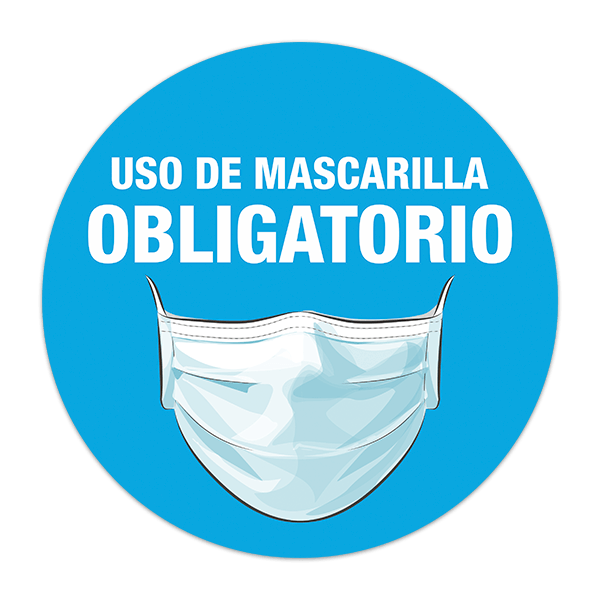 Aufkleber: Covid19 Schutz Verwendung der Maske auf Spanisch 