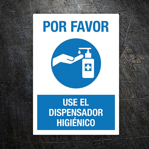 Aufkleber: Verwenden Sie den spanischen Dispenser