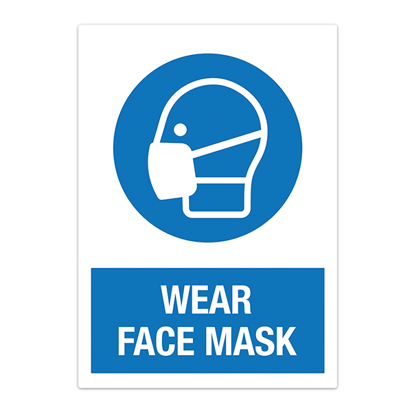 Aufkleber: Covid19 Obligatorische Maske auf Englisch