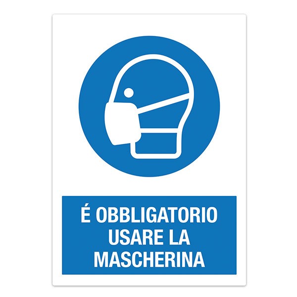 Aufkleber: Schutzden Verwenden Sie die Maske auf Italienisch