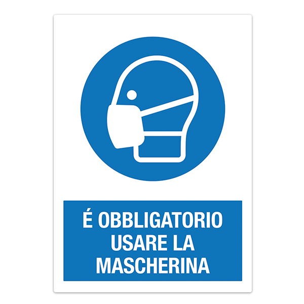 Aufkleber: Schutzden Verwenden Sie die Maske auf Italienisch 0
