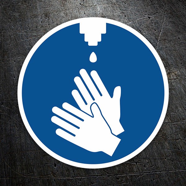 Aufkleber: Covid-19 Schutz Handhygiene Zeichen