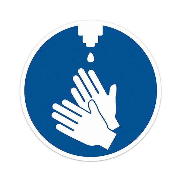 Aufkleber: Covid-19 Schutz Handhygiene Zeichen