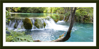 Wandtattoos: Bild Fluss mit Wasserfall 3
