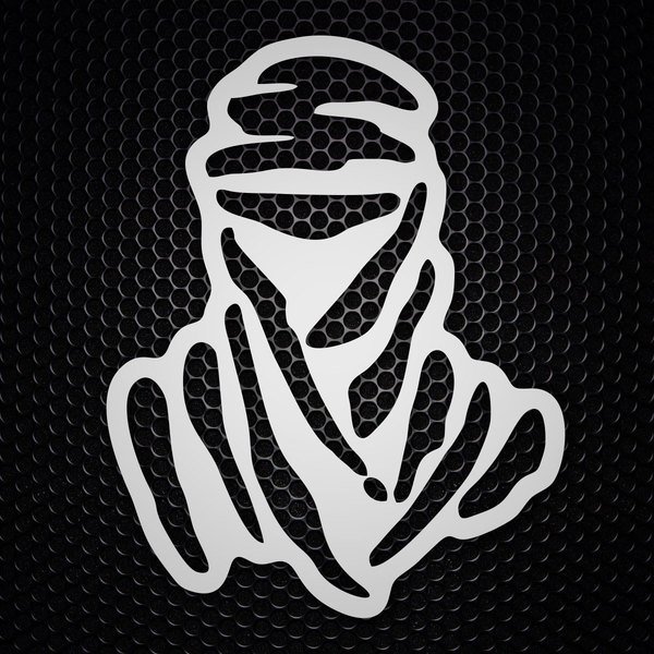 Aufkleber: Silhouette Mensch mit abstrakter Stoff