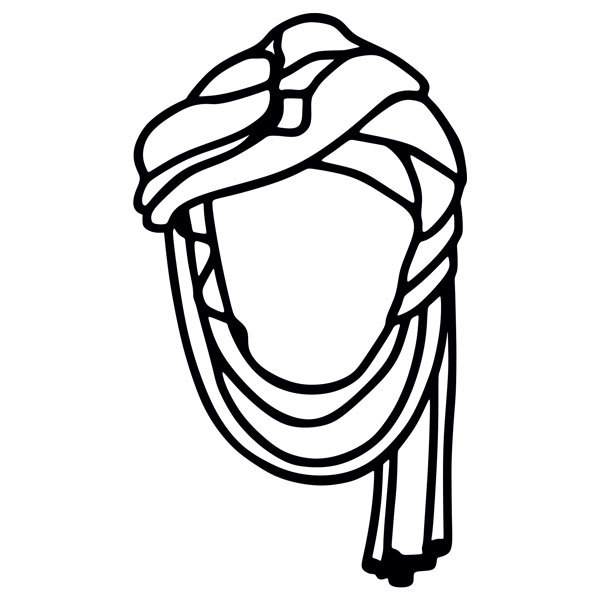 Aufkleber: Gestaltetes Turban-Design