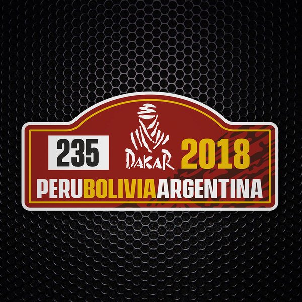 Aufkleber: Dakar 2018 - eigene Nummer