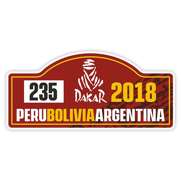 Aufkleber: 235 DAKAR Peru Bolivien Argentinien 2018
