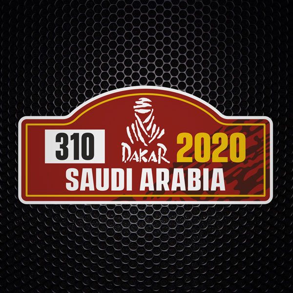 Aufkleber: Nummer 310 mit DAKAR 2020 Saudi-Arabien