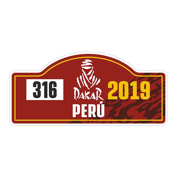 Aufkleber: Dakar 2019 - Kundenspezifische Nummer