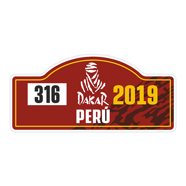 Aufkleber: Dakar 2019 - Kundenspezifische Nummer