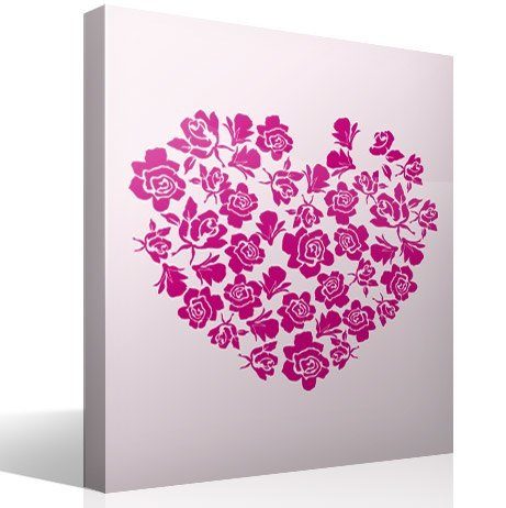 Wandtattoos: Herz aus Rosen