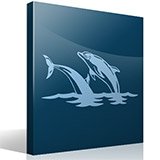 Wandtattoos: Paare der Delphine springen in das Meer 3