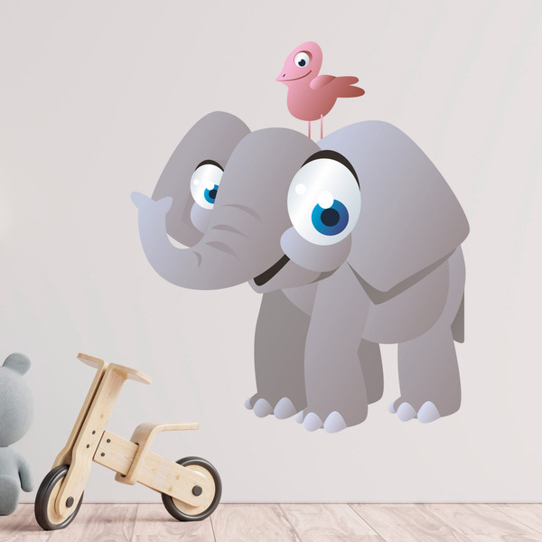 Kinderzimmer Wandtattoo: Lächelnder Elefant