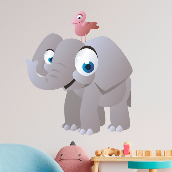 Kinderzimmer Wandtattoo: Lächelnder Elefant