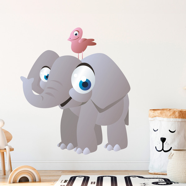 Kinderzimmer Wandtattoo: Lächelnder Elefant