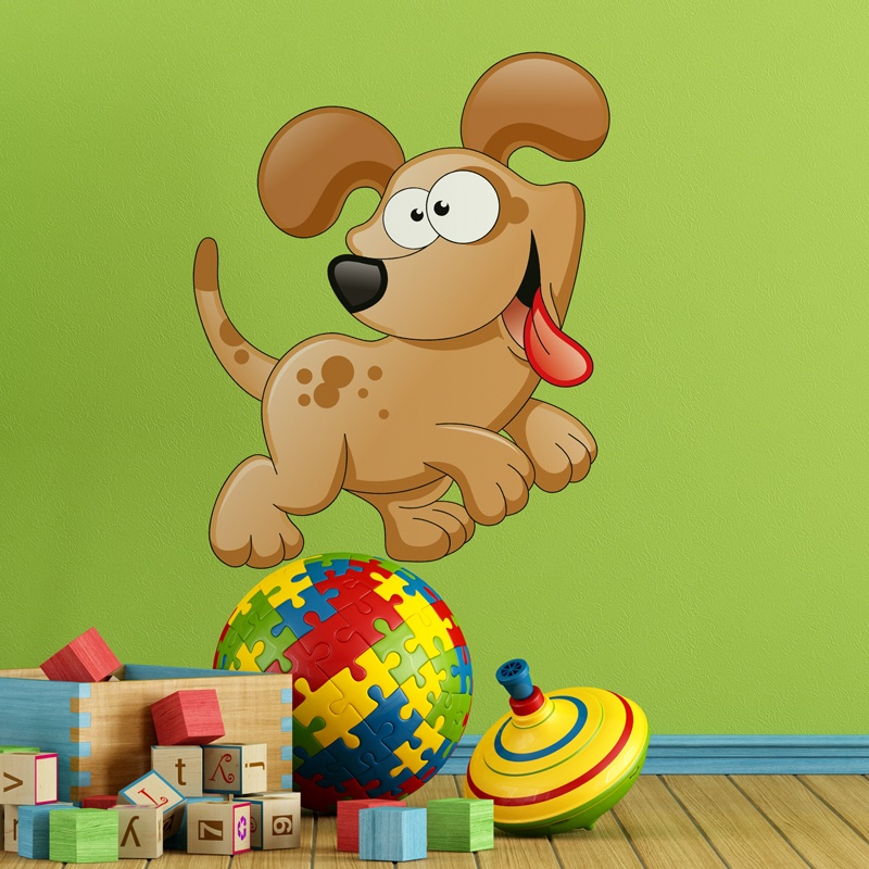 Kinderzimmer Wandtattoo: Verspielter Hundewelpe