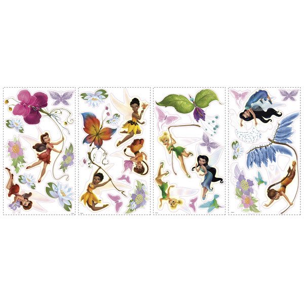 Wandtattoo Kinderzimmer Glitzer Wandtattoo kinder Disney Feen mit Glitzer