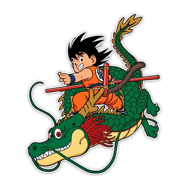 Kinderzimmer Wandtattoo: Dragon Ball Son Goku mit dem Shen Long-Drachen