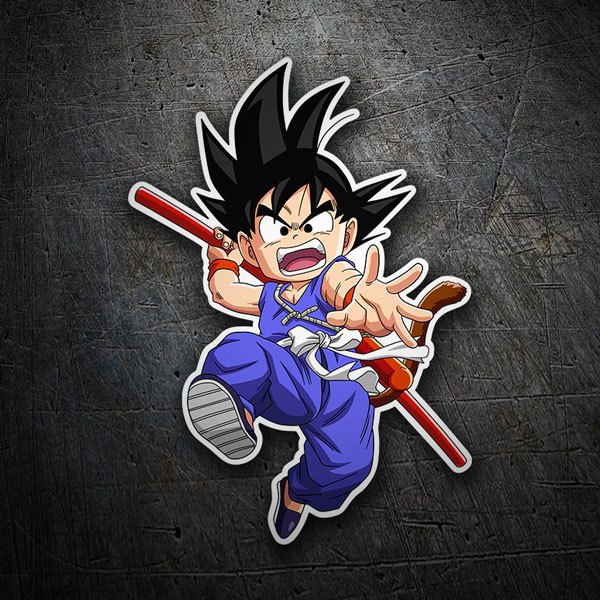 Kinderzimmer Wandtattoo: Dragon Ball Son Goku mit dem Zauberstab